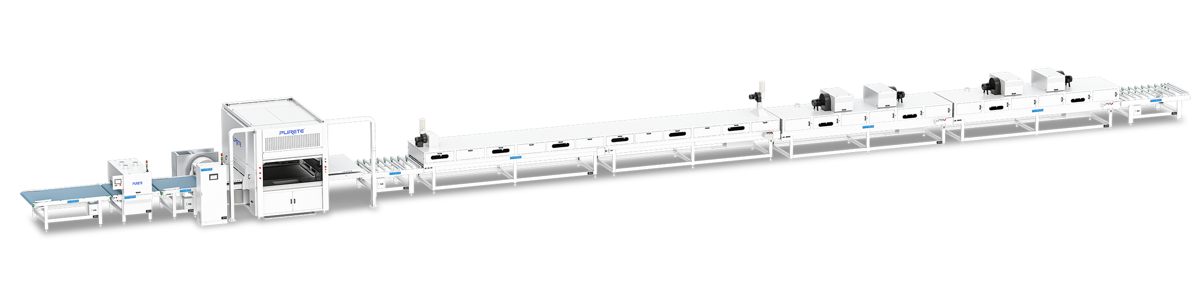 Two-component water-based spraying line